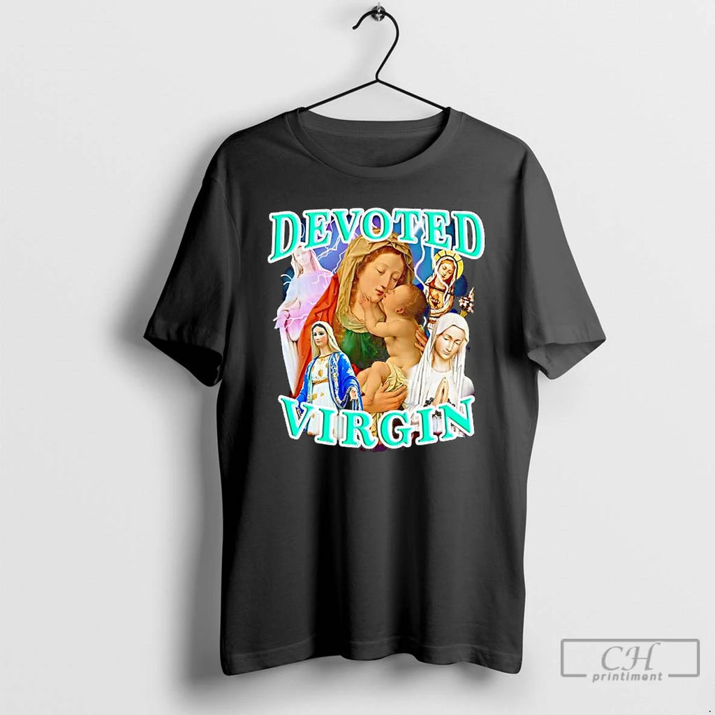 Classic Devoted Virgin Vintage Religious Graphic T-Shirts, Hoodie, Sweatshirt | PureTeeCo.com
