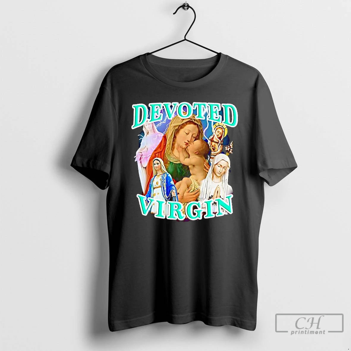 Classic Devoted Virgin Vintage Religious Graphic T-Shirts, Hoodie, Sweatshirt | PureTeeCo.com