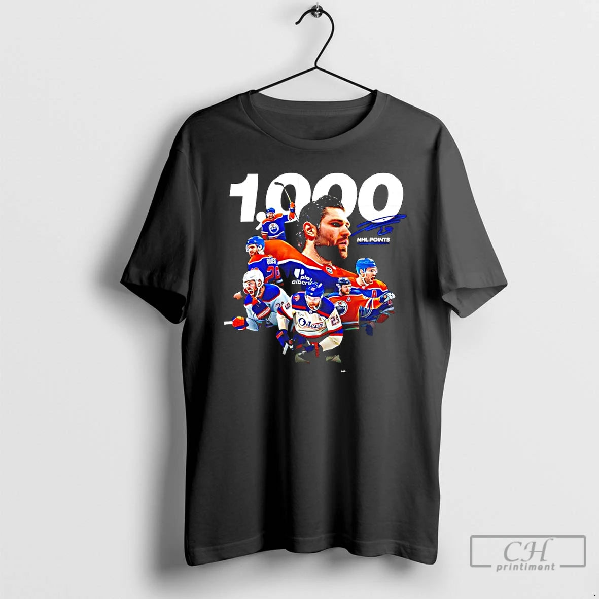 Classic Edmonton Oilers Leon Draisaitl 1000 Career Nhl Points 2025 Graphic T-Shirts, Hoodie, Sweatshirt | PureTeeCo.com