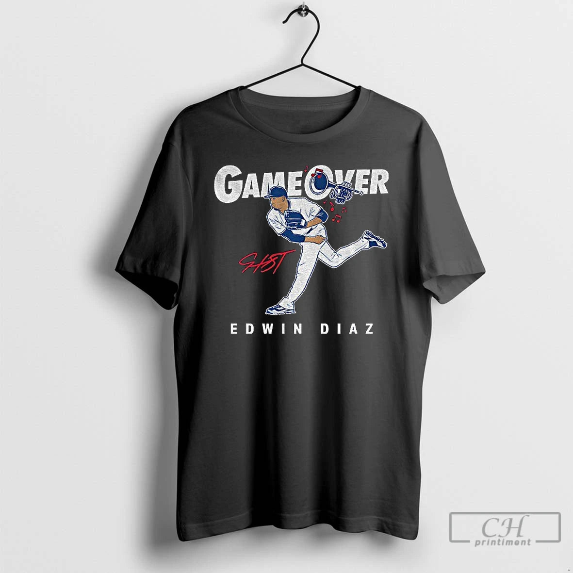 Classic Edwin Diaz Los Angeles Dodgers Mlb Baseball Game Over Signature T-Shirts, Hoodie, Sweatshirt | PureTeeCo.com