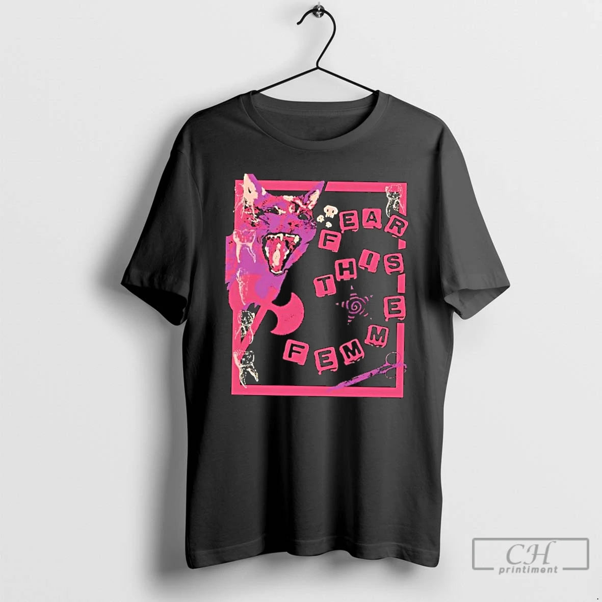 Classic Fear This Femme Dog Art Retro T-Shirts, Hoodie, Sweatshirt | PureTeeCo.com