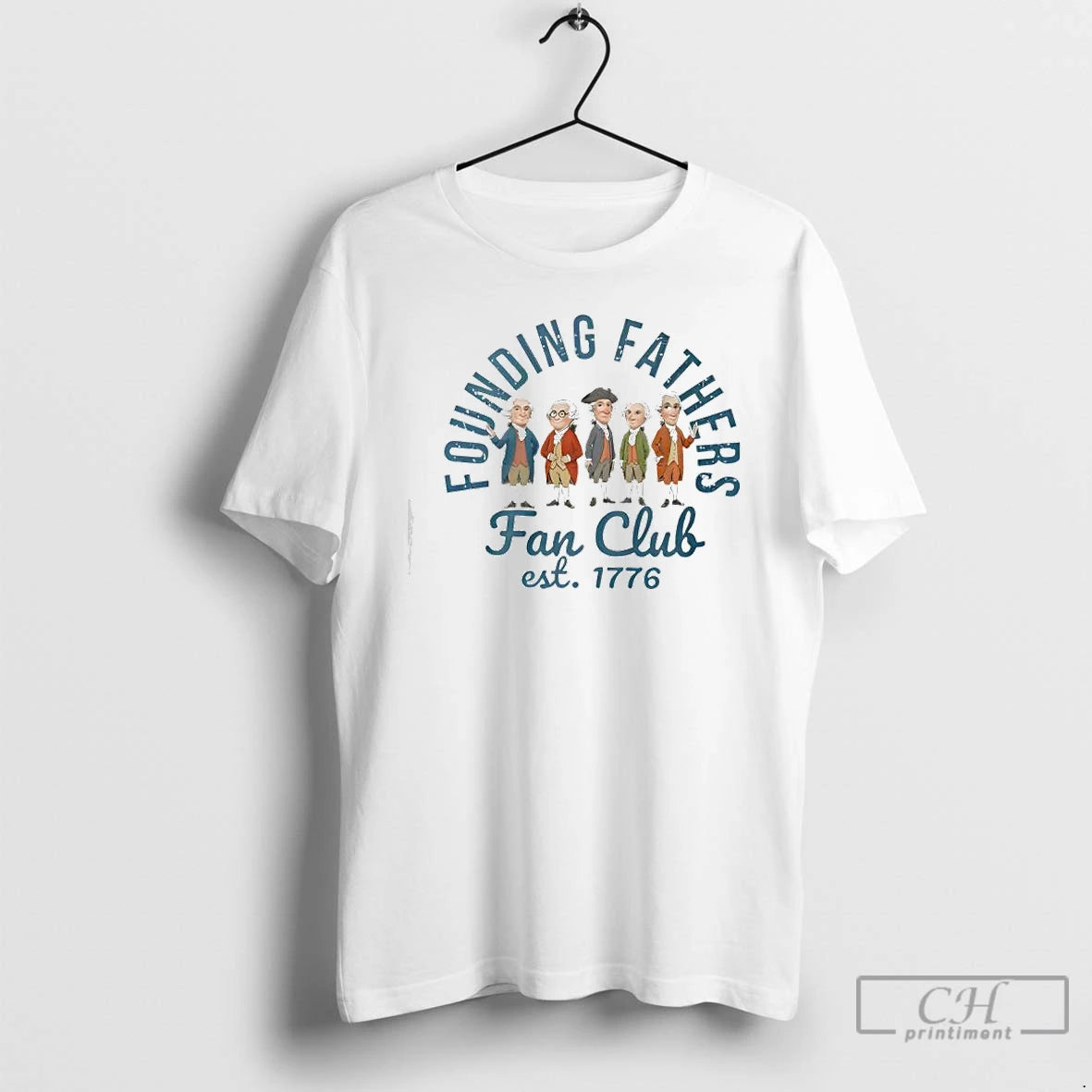 Classic Founding Fathers Fan Club Est 1776 T-Shirts, Hoodie, Sweatshirt | PureTeeCo.com