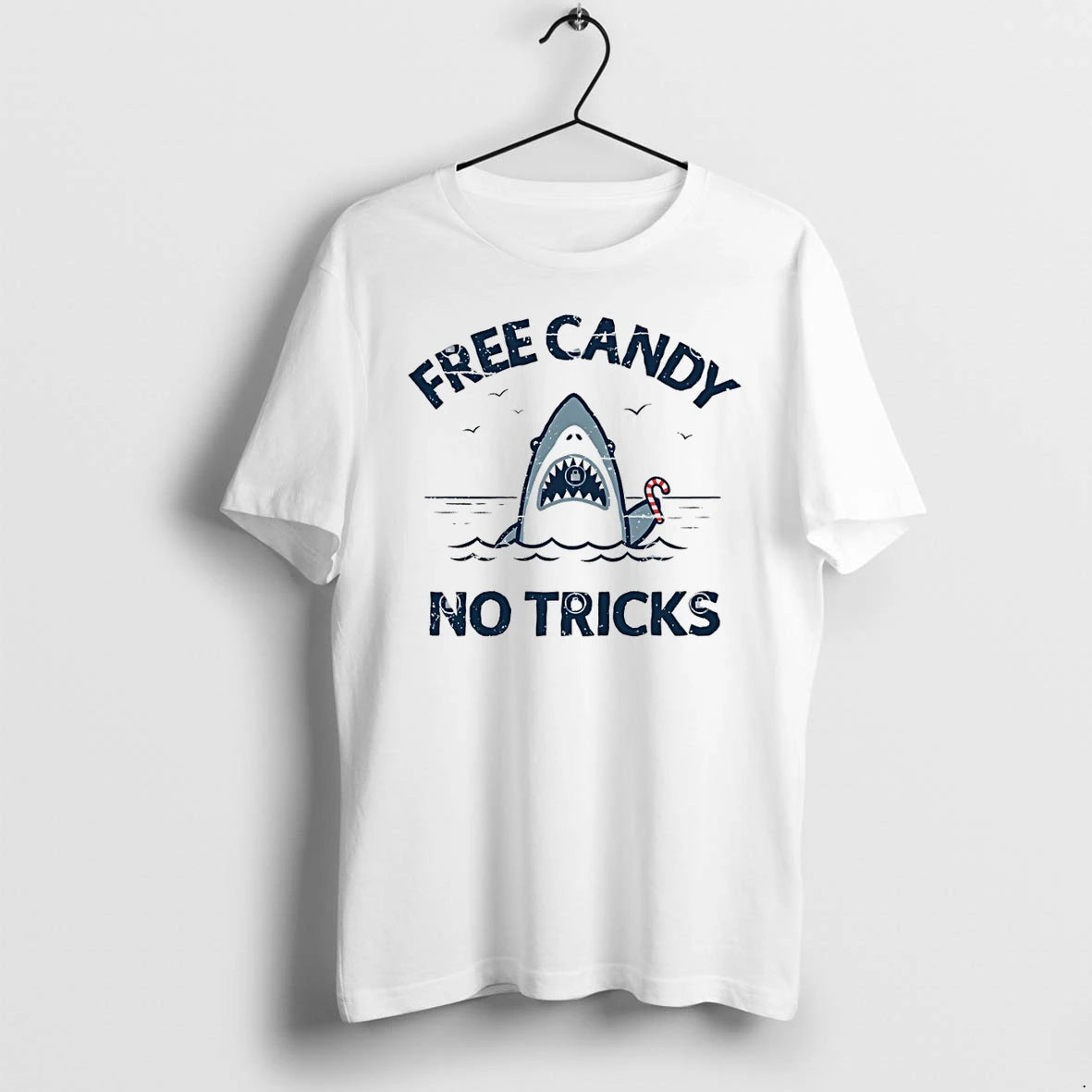 Classic Free Candy No Tricks Trust The Shark With The Candy Cane Shirts Sweater