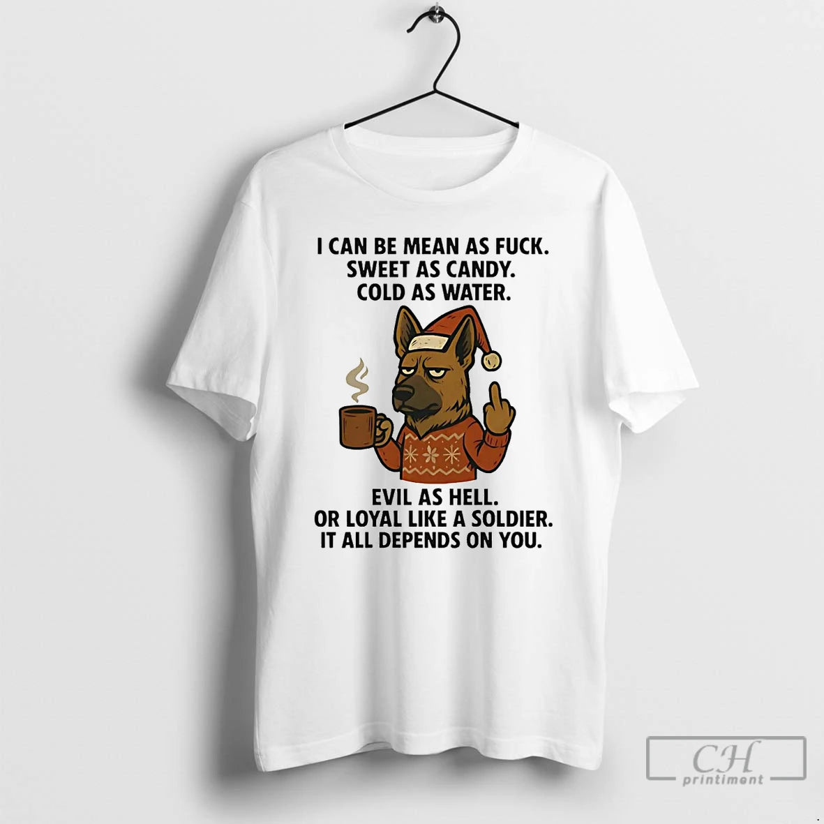 Classic German Shepherd I Can Be Mean As Fuck Sweet As Candy Christmas T Shirts Hoodie, Sweatshirt | PureTeeCo.com