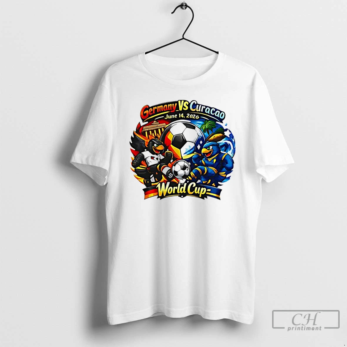 Classic Germany Vs Curacao 2026 World Cup Mascot T-Shirts, Hoodie, Sweatshirt | PureTeeCo.com