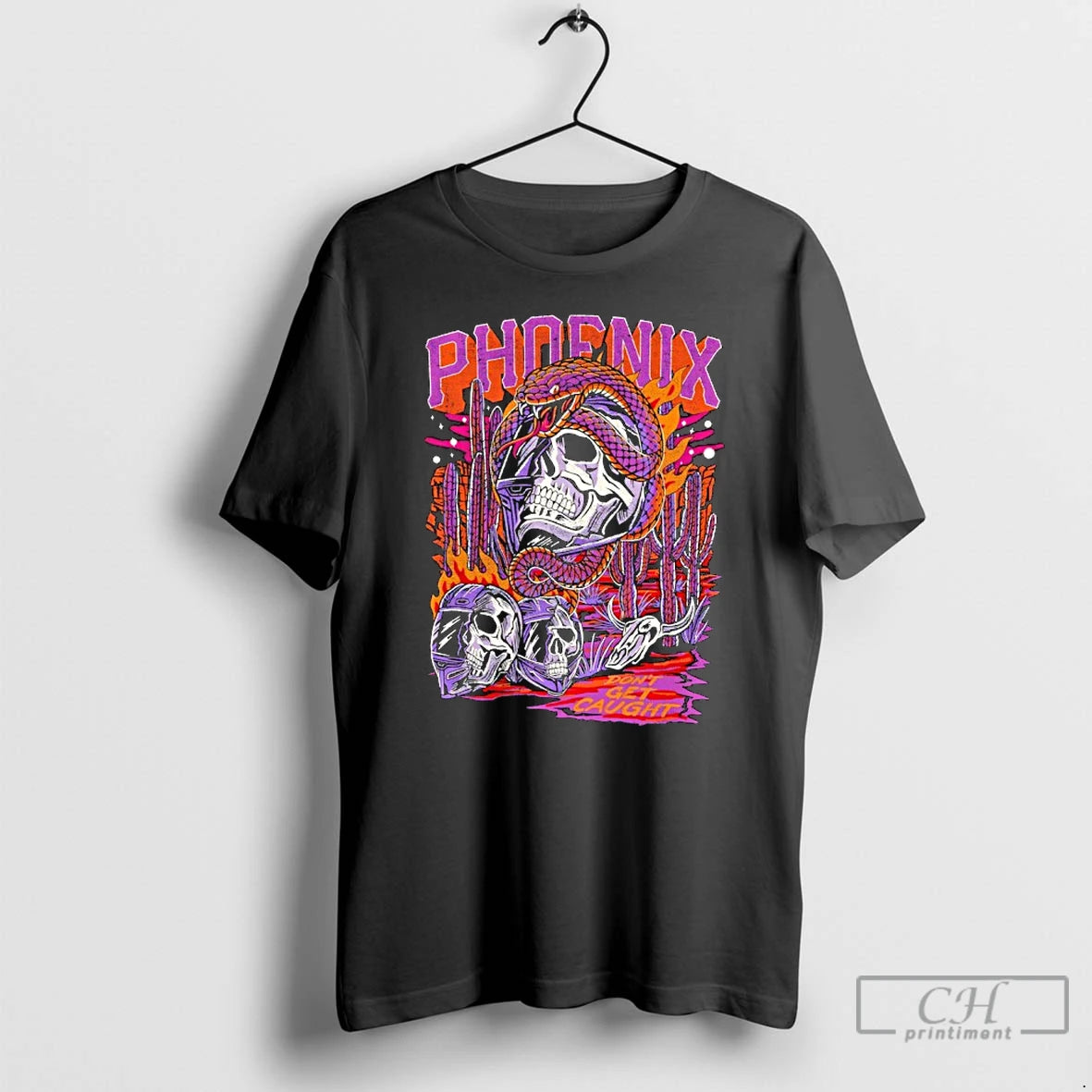 Classic Ghost Phoenix Dont Get Caught Skull T-Shirts, Hoodie, Sweatshirt | PureTeeCo.com