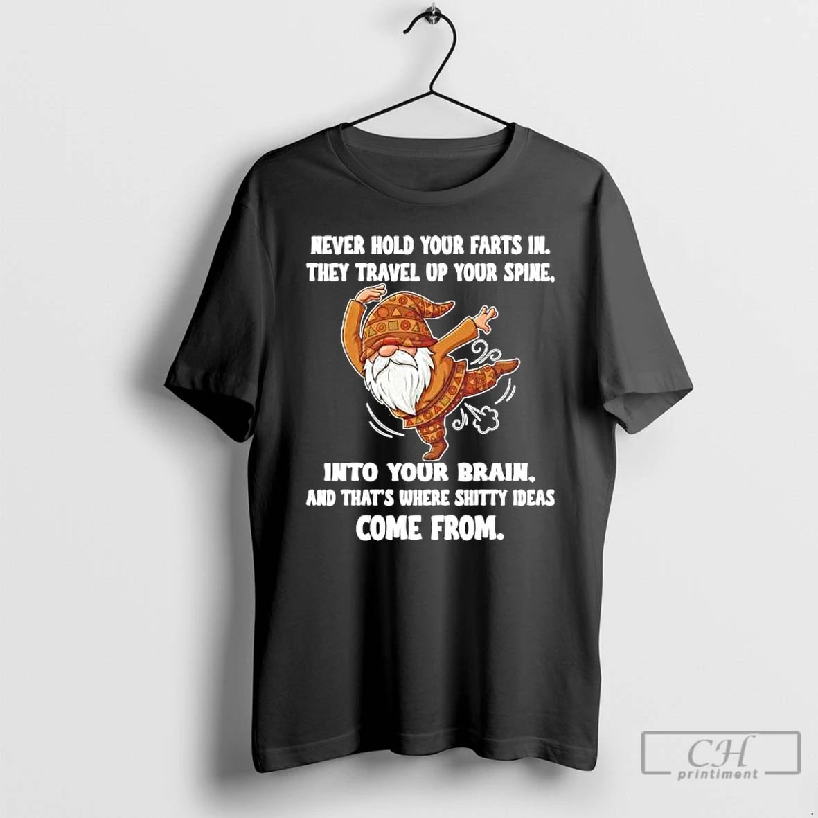 Classic Gnome Never Hold Your Farts In They Travel Up Your Spine T Shirts Sweater Hoodie, Sweatshirt | PureTeeCo.com
