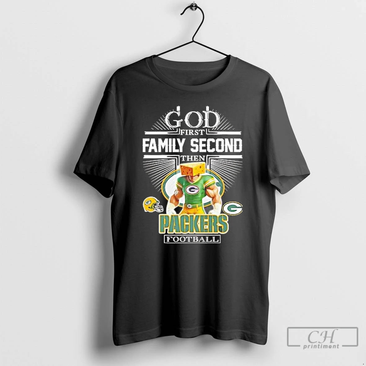 Classic God First Family Second Then Green Bay Packers Cheesehead Football T-Shirts, Hoodie, Sweatshirt | PureTeeCo.com