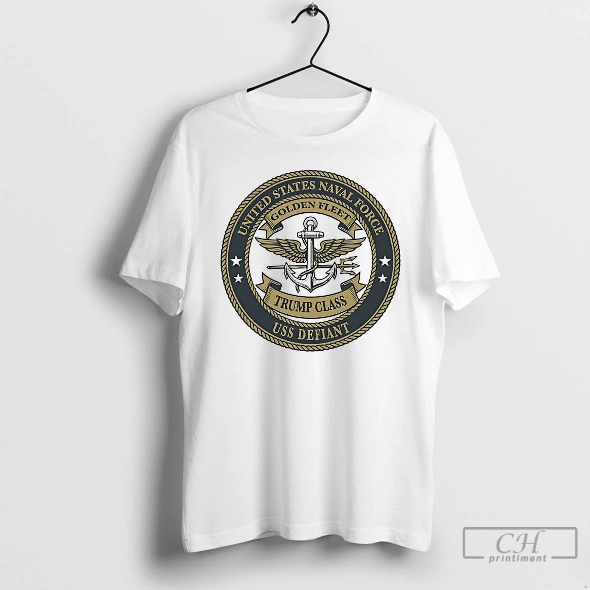Classic Golden Fleet Trump Glass United States Naval Force Uss Defiant T-Shirts, Hoodie, Sweatshirt | PureTeeCo.com
