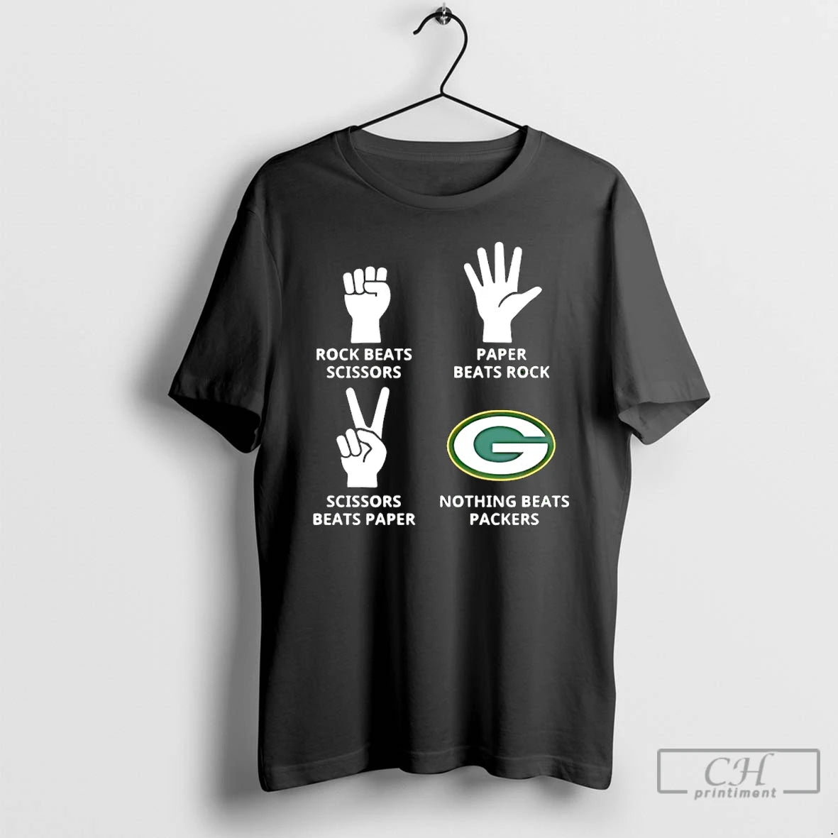 Classic Green Bay Packers Nothing Beats Rock Beats Scissors Paper Beats Rock T Shirts Sweater Hoodie, Sweatshirt