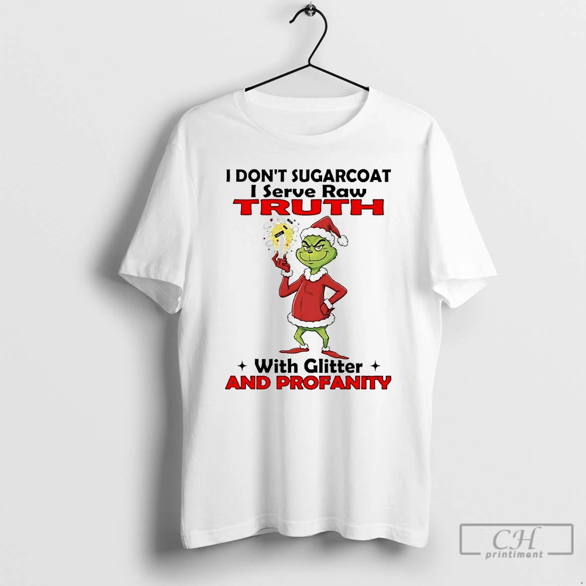 Classic Grinch I Dont Sugarcoat I Serve Raw Ruth With Glitter Christmas T Shirts Sweater Hoodie, Sweatshirt | PureTeeCo.com