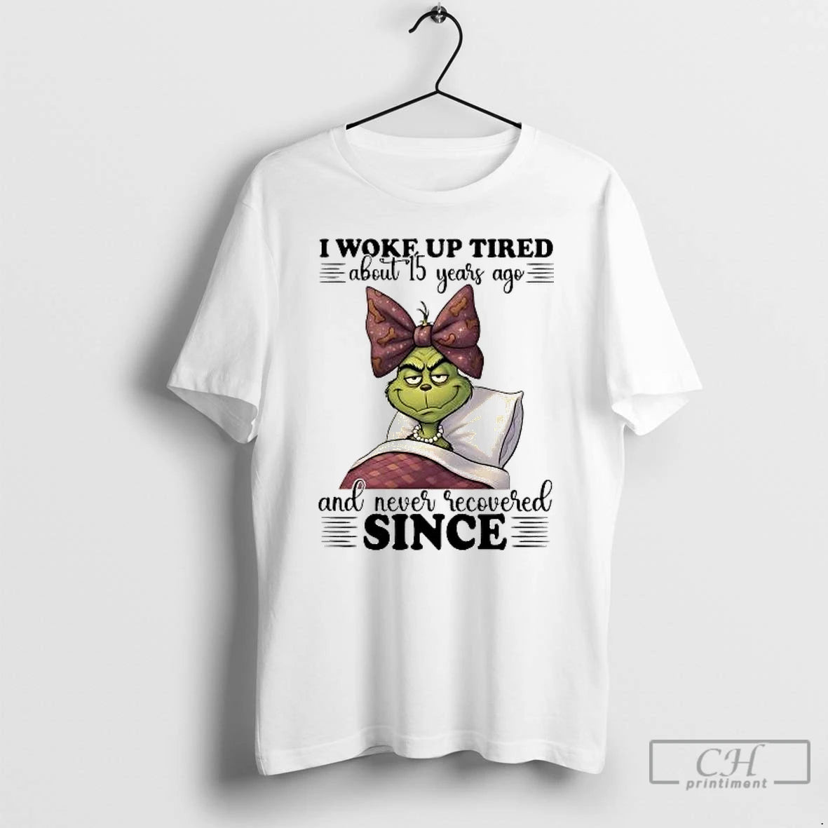 Classic Grinch I Woke Up Tired About 15 Years Ago And Never Recovered Since T-Shirts, Hoodie, Sweatshirt | PureTeeCo.com