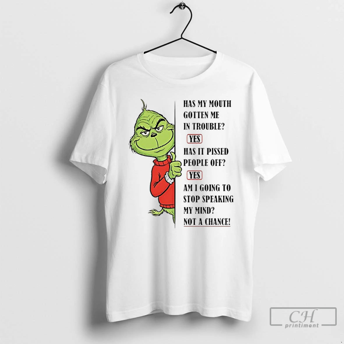 Classic Grinch Has My Mouth Gotten Me In Trouble Yes Has It Pissed People Off T-Shirts, Hoodie, Sweatshirt | PureTeeCo.com