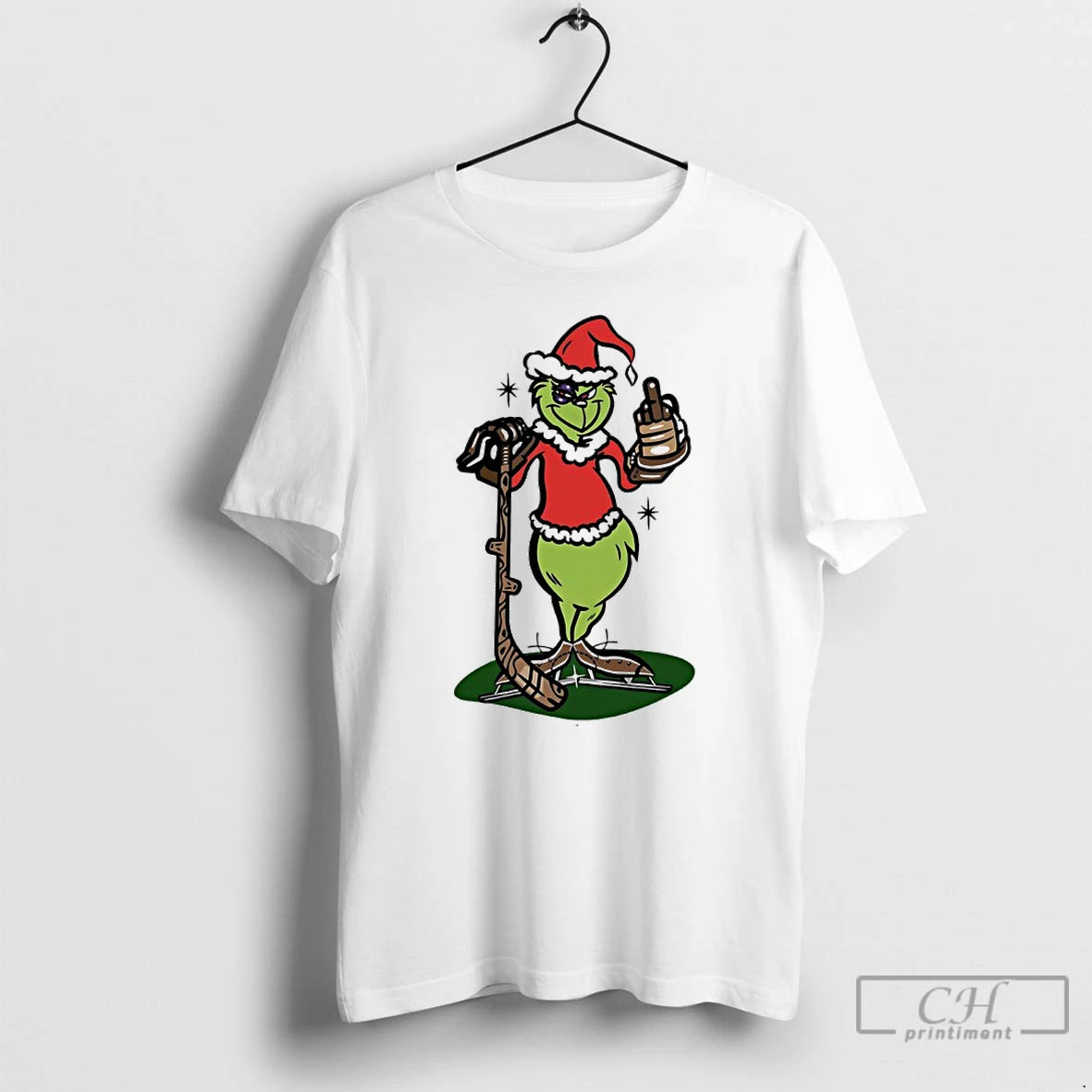 Classic Grinch Middle Finger Hockey T-Shirts, Hoodie, Sweatshirt | PureTeeCo.com
