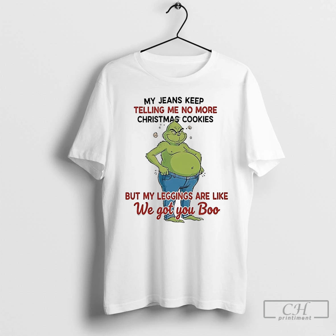 Classic Grinch My Jeans Keep Telling Me No More Christmas Cookies T-Shirts, Hoodie, Sweatshirt | PureTeeCo.com