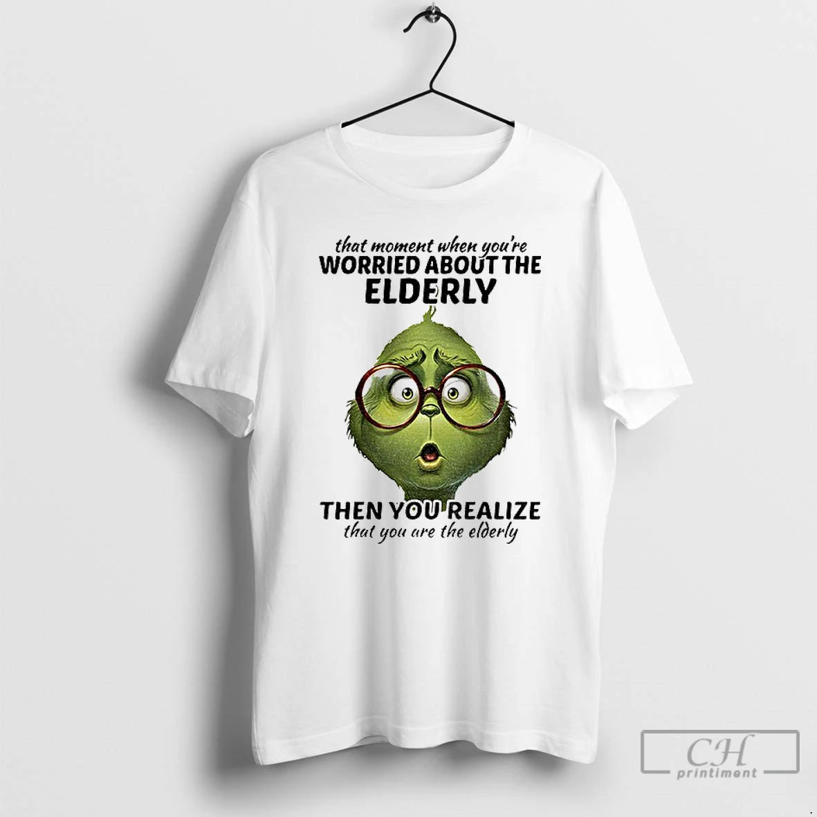 Classic Grinch That Moment When Youre Worried About The Elderly Christmas T-Shirts, Hoodie, Sweatshirt | PureTeeCo.com