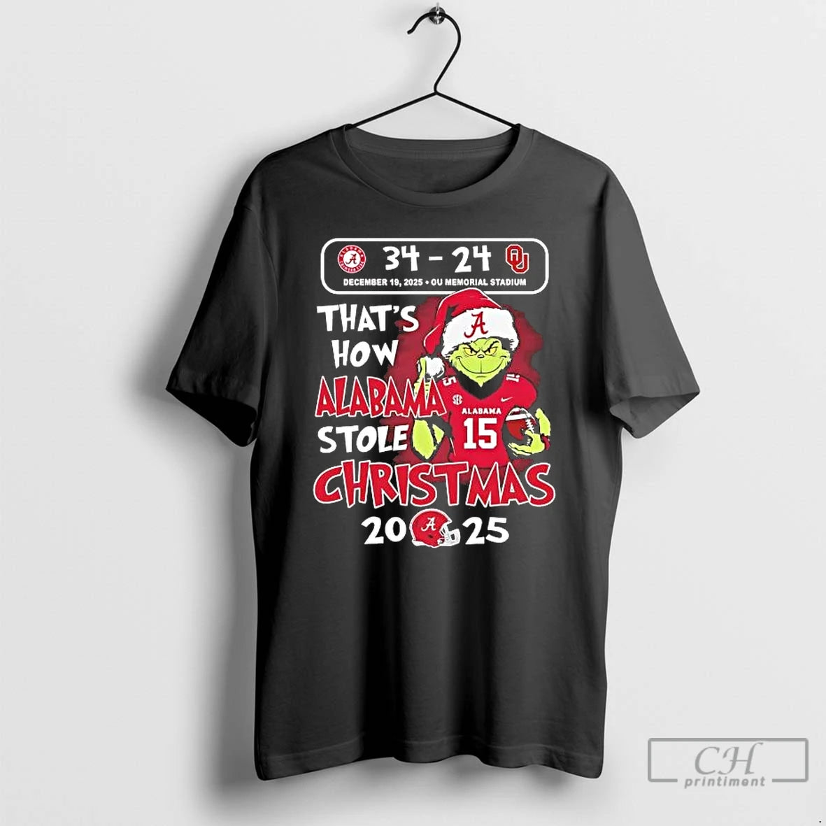Classic Grinch Thats How Alabama Stole Christmas Crimson Tide Vs Sooners Scored 2025 T Shirts Hoodie, Sweatshirt