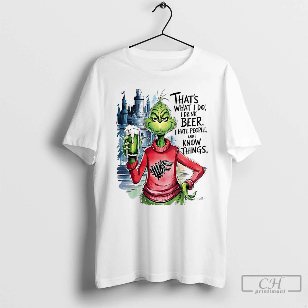 Classic Grinch Thats What I Do I Drink Beer I Hate People And I Know T-Shirts, Hoodie, Sweatshirt | PureTeeCo.com