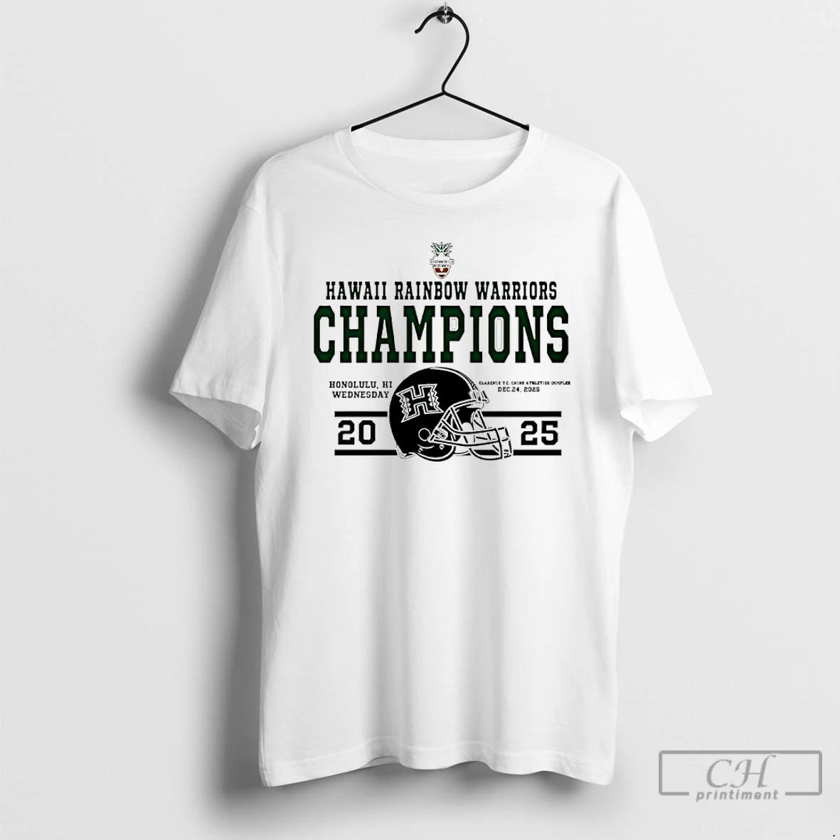 Classic Hawaii Rainbow Warriors 2025 Hawaii Bowl Champions Helmet T-Shirts, Hoodie, Sweatshirt | PureTeeCo.com
