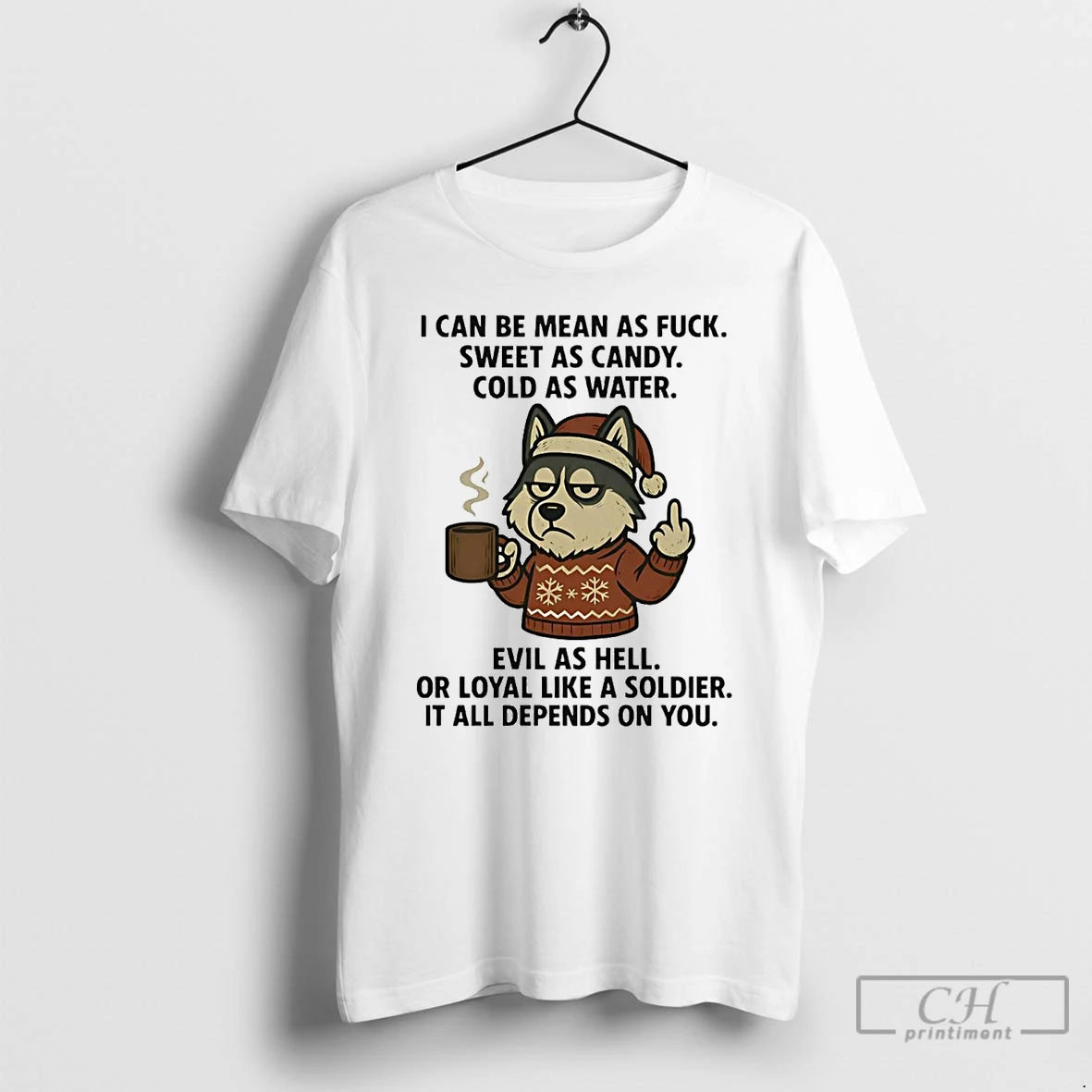 Classic Husky I Can Be Mean As Fuck Sweet As Candy Christmas T Shirts Sweater Hoodie, Sweatshirt | PureTeeCo.com