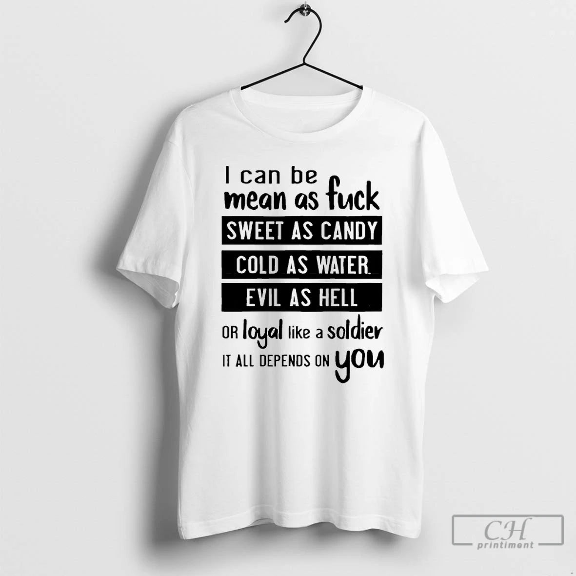 Classic I Can Be Mean As Fuck Sweet As Candy Cold As Water Evil As T-Shirts, Hoodie, Sweatshirt | PureTeeCo.com