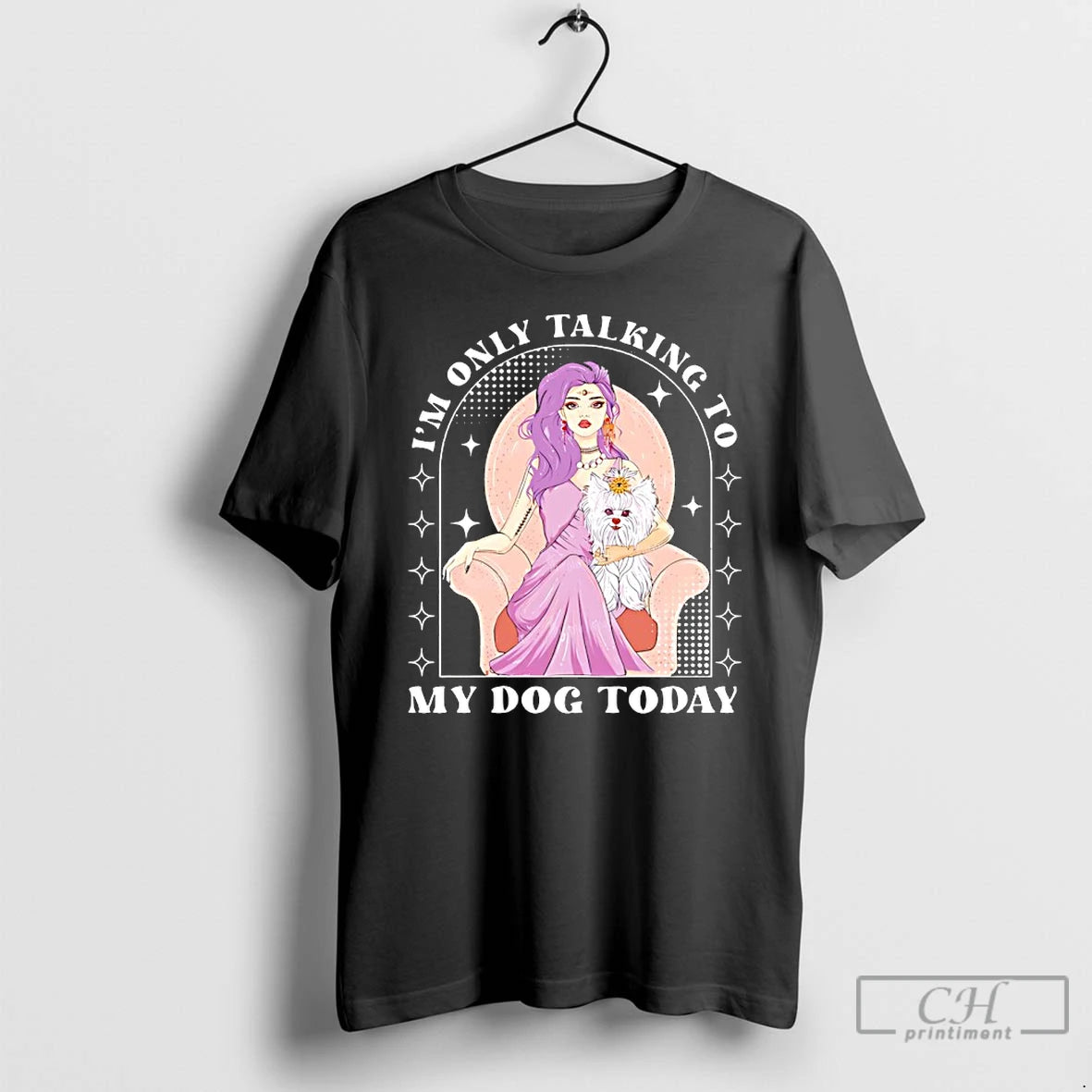 Classic Im Only Talking To My Dog Today T-Shirts, Hoodie, Sweatshirt | PureTeeCo.com