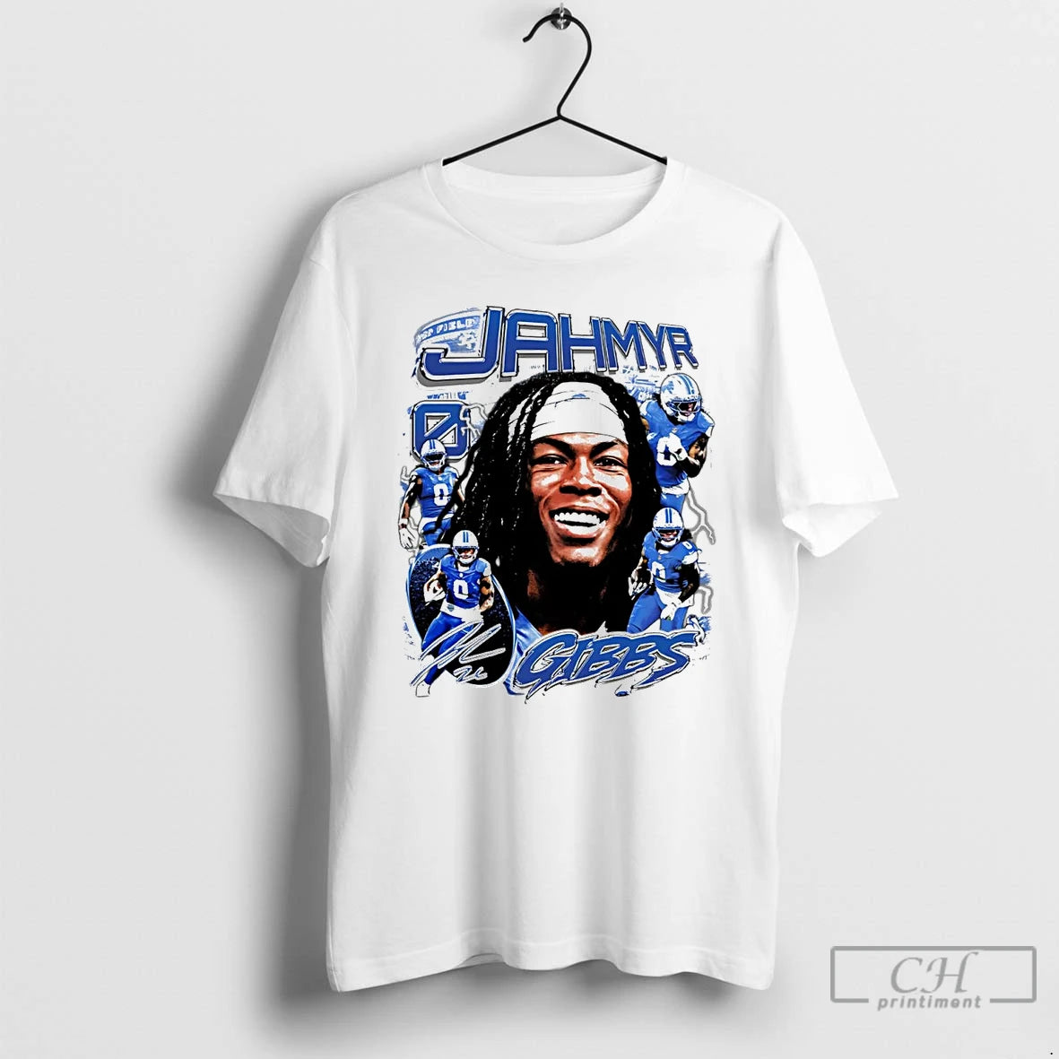 Classic Jahmyr Gibbs Picture Collage Detroit Lions T-Shirts, Hoodie, Sweatshirt | PureTeeCo.com