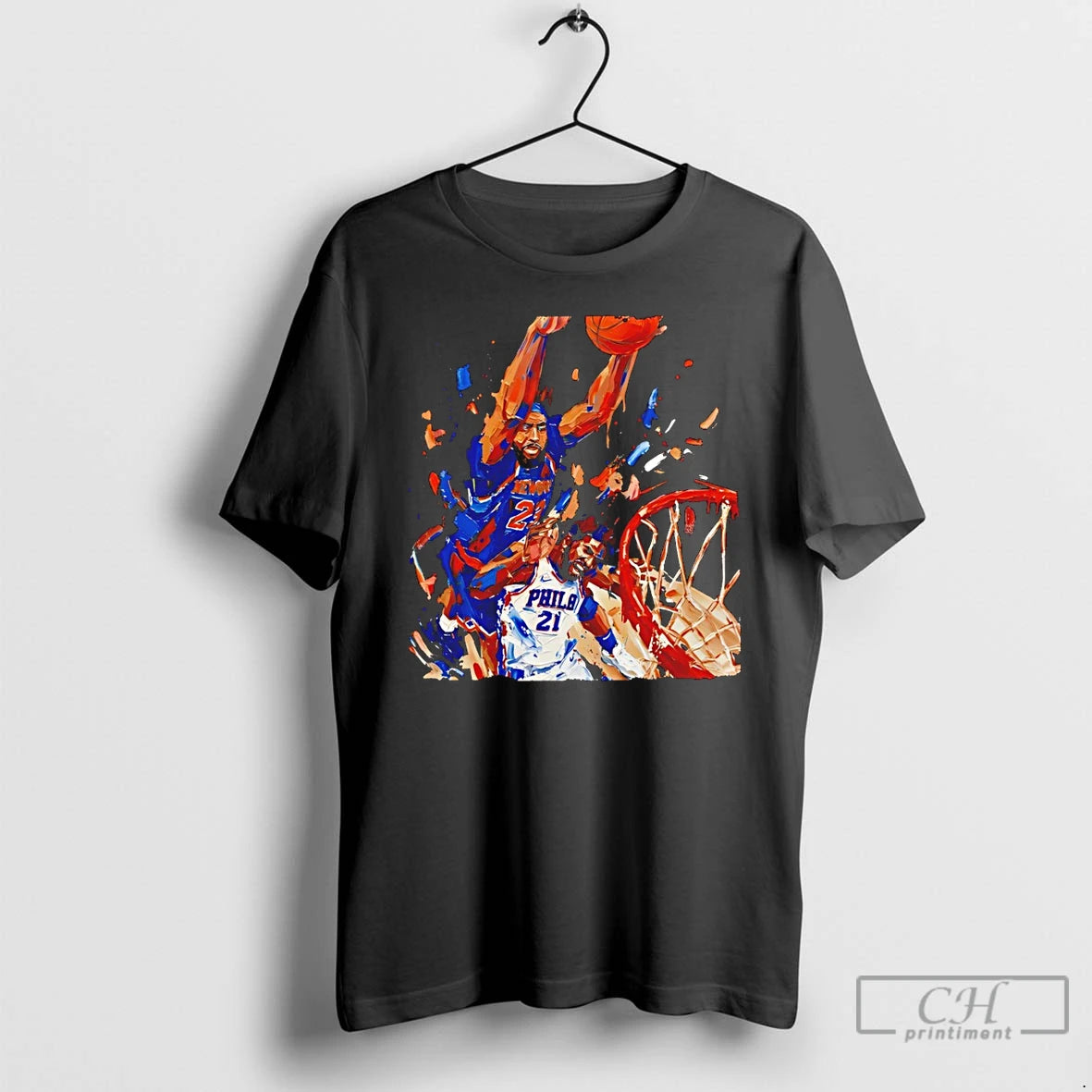 Classic Joel Embiid Defense Mitchell Robinson New York Knicks Basketball Art 2026 T Shirts Sweater