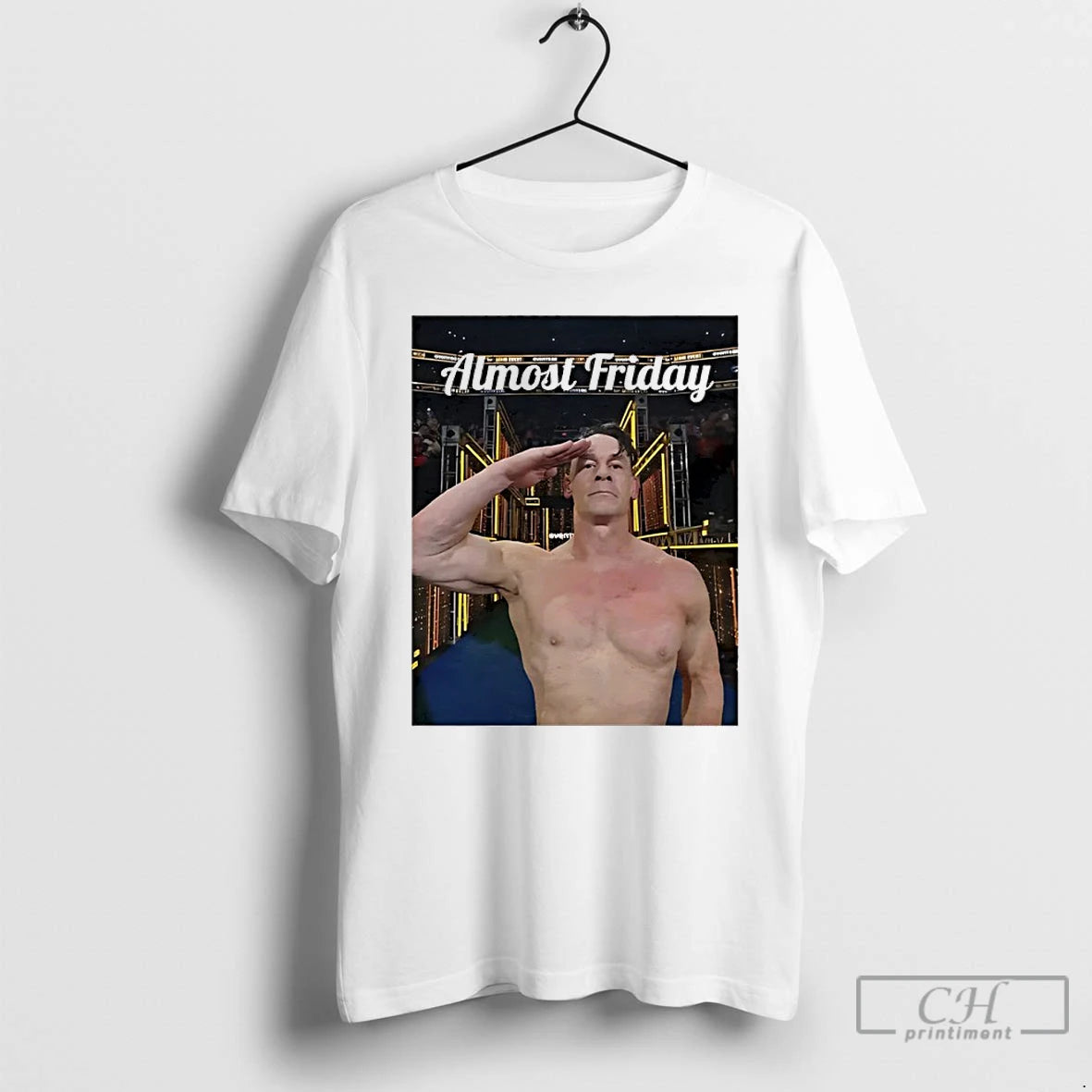 Classic John Cena Salute Almost Friday Photo T-Shirts, Hoodie, Sweatshirt | PureTeeCo.com