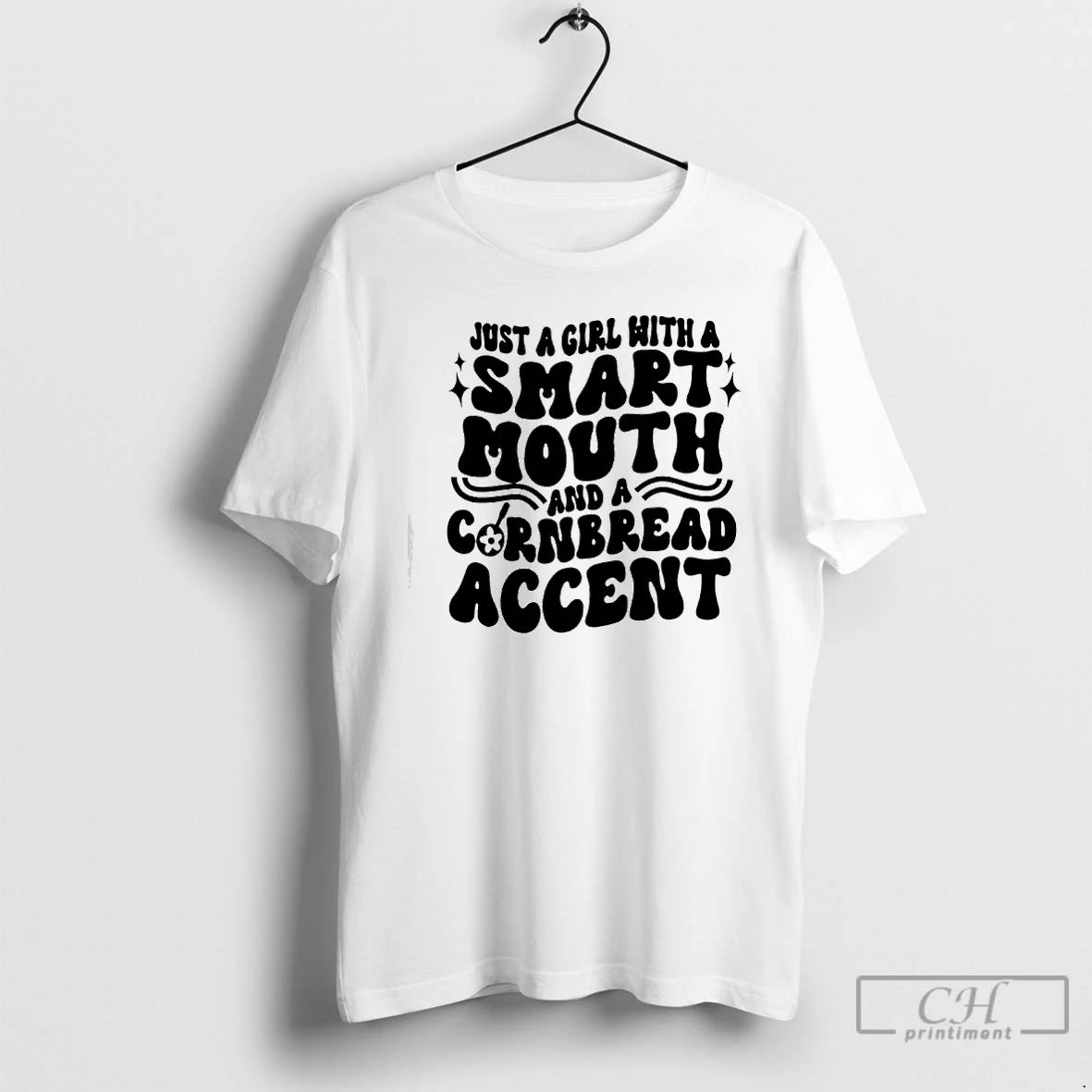 Classic Just A Girl With A Smart Mouth And Cornbread Accent T-Shirts, Hoodie, Sweatshirt | PureTeeCo.com