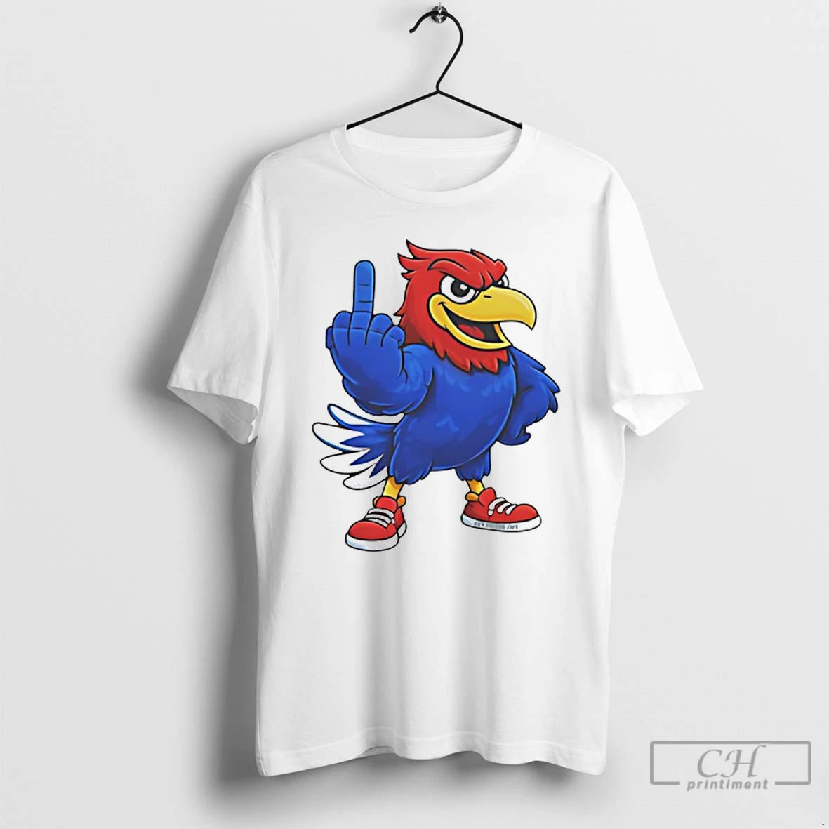 Classic Kansas Jayhawks Middle Finger Mascot T-Shirts, Hoodie, Sweatshirt | PureTeeCo.com
