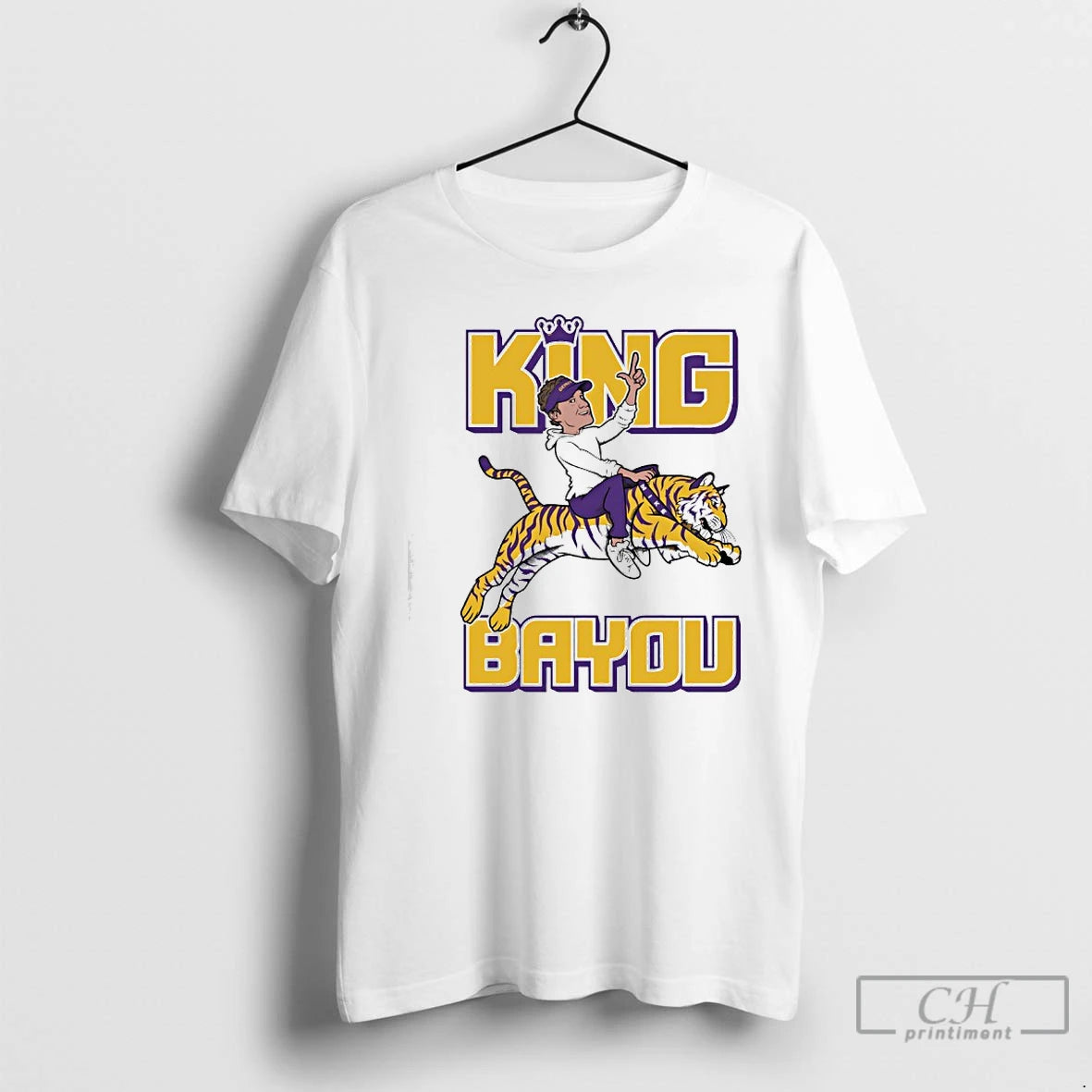 Classic King Of The Bayou Tiger Mascot Player T-Shirts, Hoodie, Sweatshirt | PureTeeCo.com