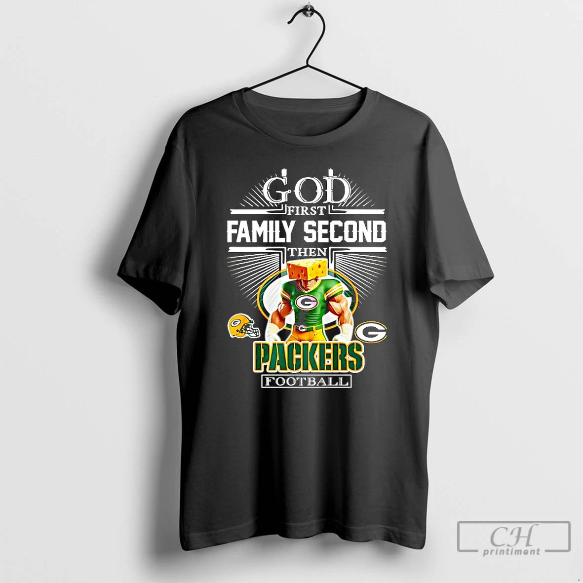 Classic Mascot Of Green Bay Packers God First Family Second Then Football T Shirts Sweater Hoodie, Sweatshirt | PureTeeCo.com