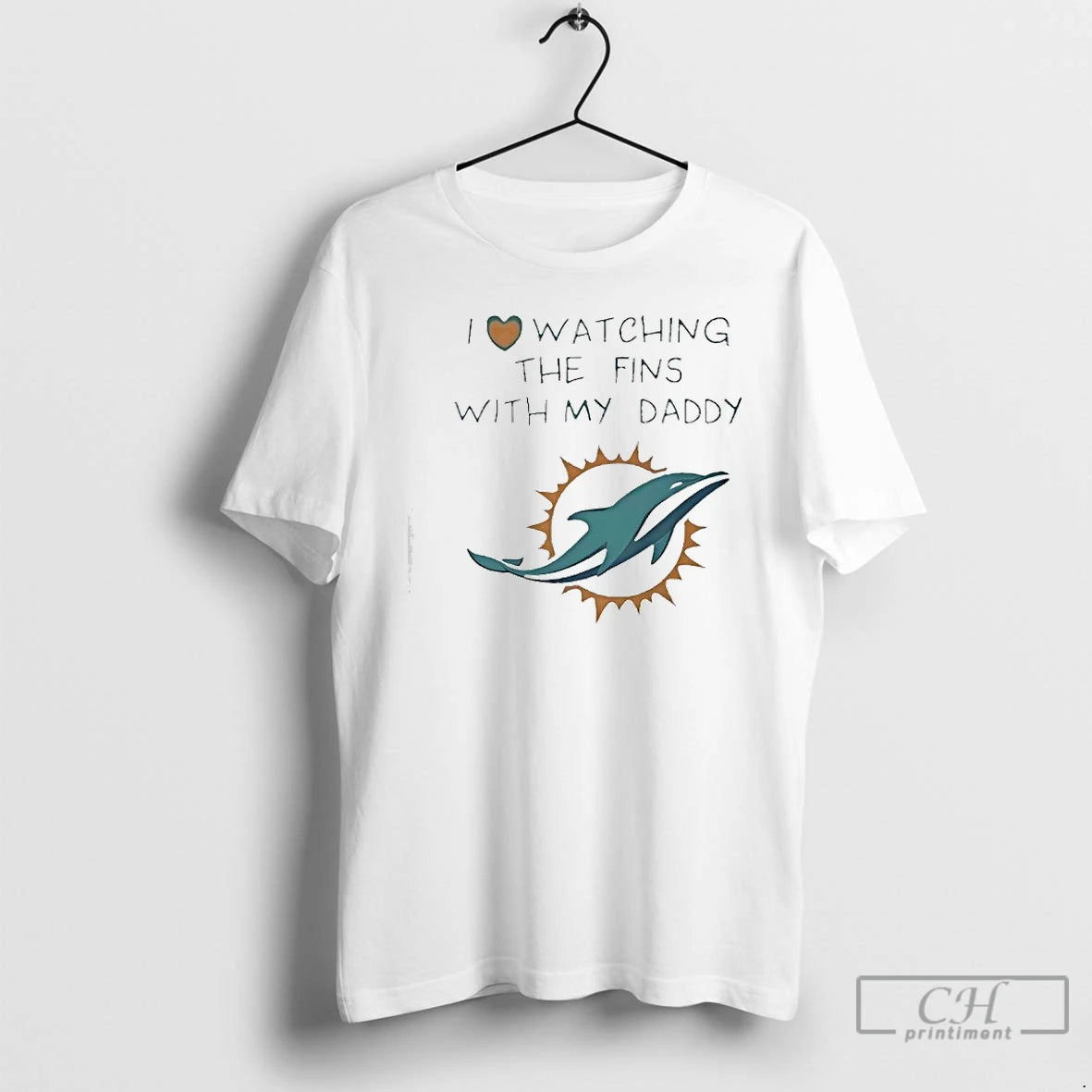 Classic Miami Dolphins Love I Watching Fins With Daddy Baby T-Shirts, Hoodie, Sweatshirt | PureTeeCo.com