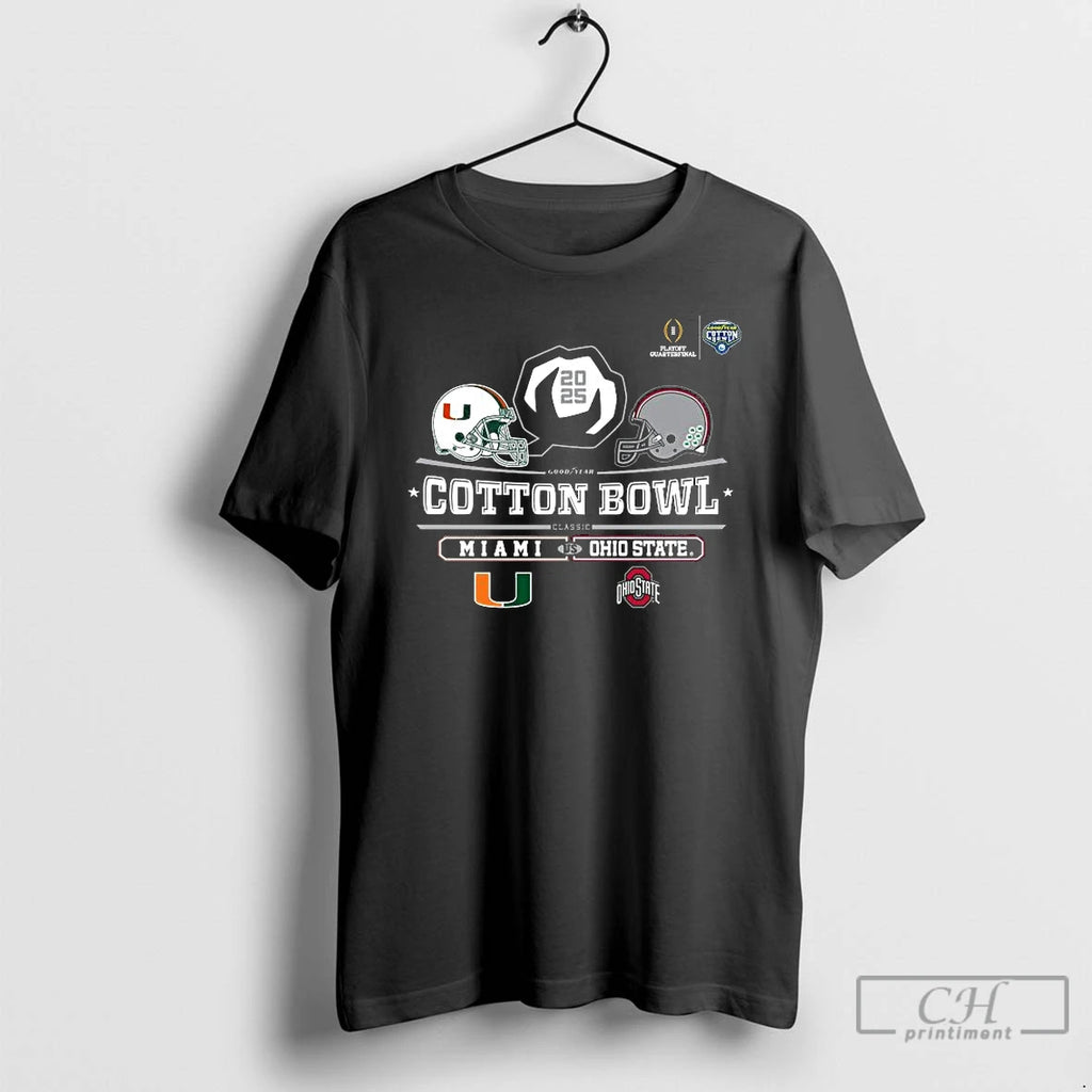 Classic Miami Vs Ohio State 2025 Cotton Bowl Helmet Logo December 31 T Shirts Sweater Hoodie, Sweatshirt | PureTeeCo.com