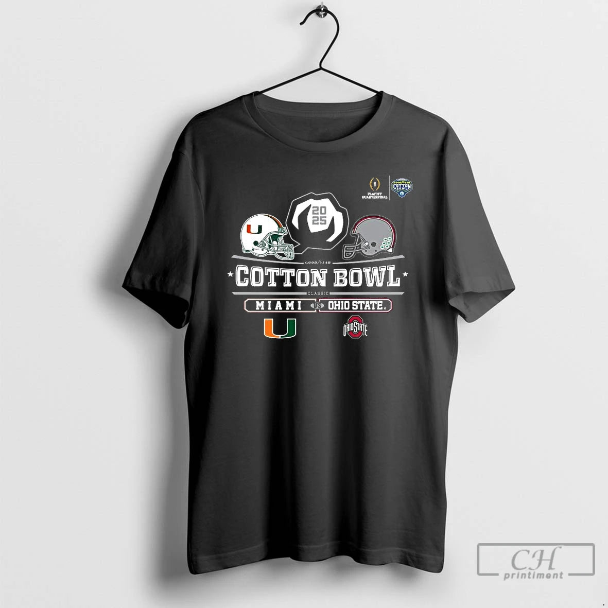 Classic Miami Vs Ohio State 2025 Cotton Bowl Helmet Logo December 31 T Shirts Sweater Hoodie, Sweatshirt | PureTeeCo.com