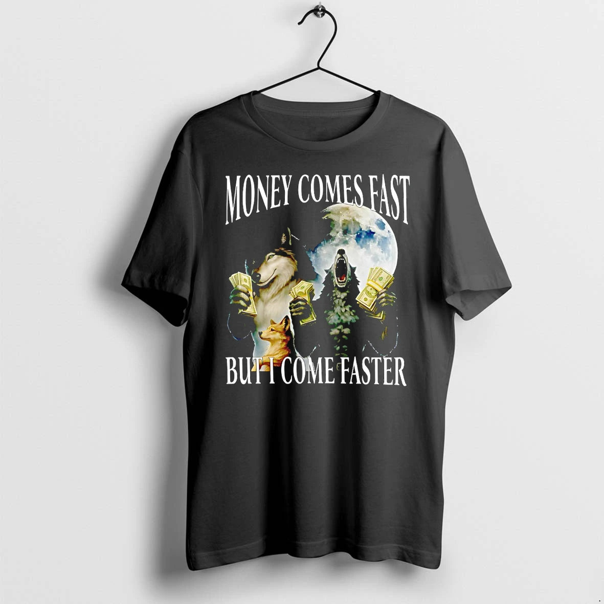 Classic Money Comes Fast But I Come Faster Cringe Werewolf Meme Shirts Sweater