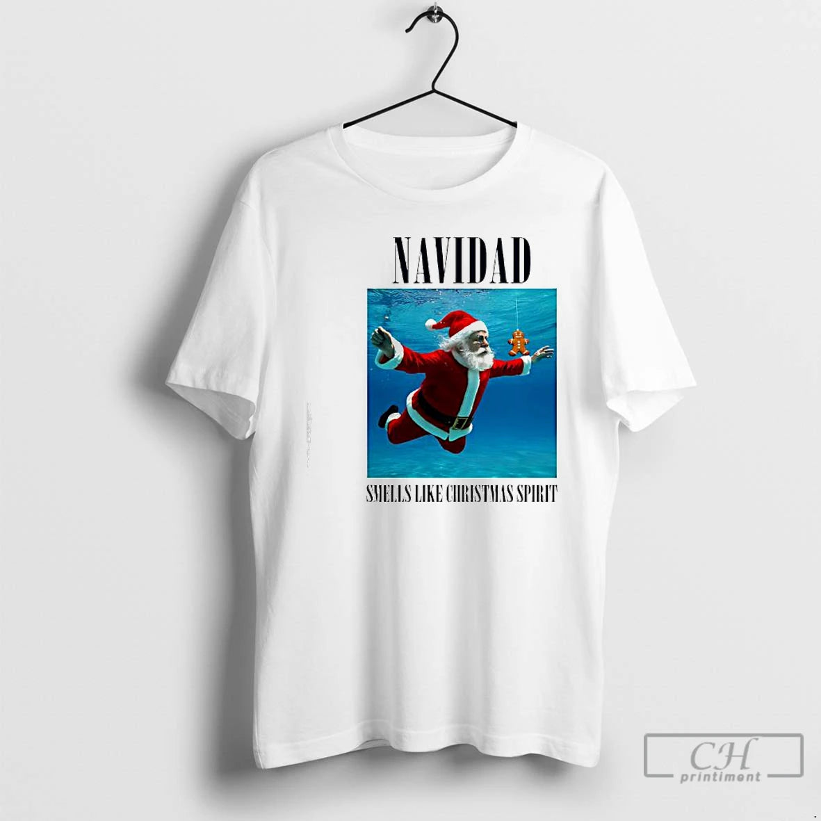 Classic Navidad Smells Like Christmas Spirit Santa Claus Underwater T-Shirts, Hoodie, Sweatshirt | PureTeeCo.com