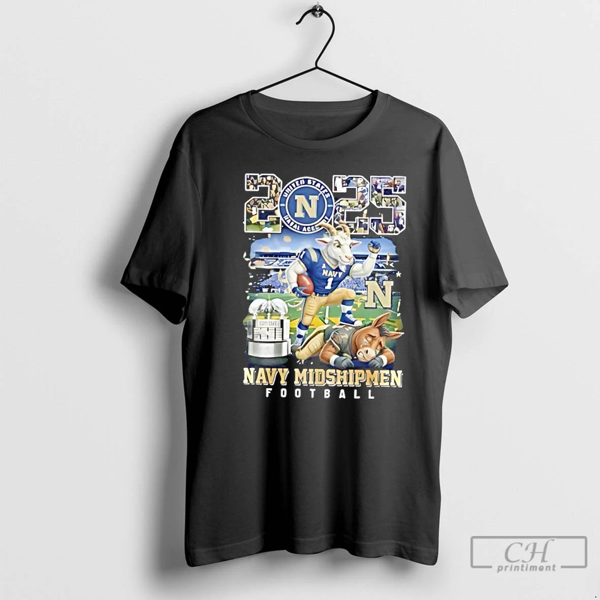 Classic Navy Midshipmen 2025 Commander In Chiefs Trophy Champions Mascot T-Shirts, Hoodie, Sweatshirt | PureTeeCo.com