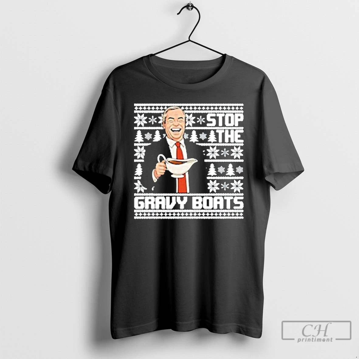Classic Nigel Farage Stop The Gravy Boats Ugly Christmas T-Shirts, Hoodie, Sweatshirt | PureTeeCo.com