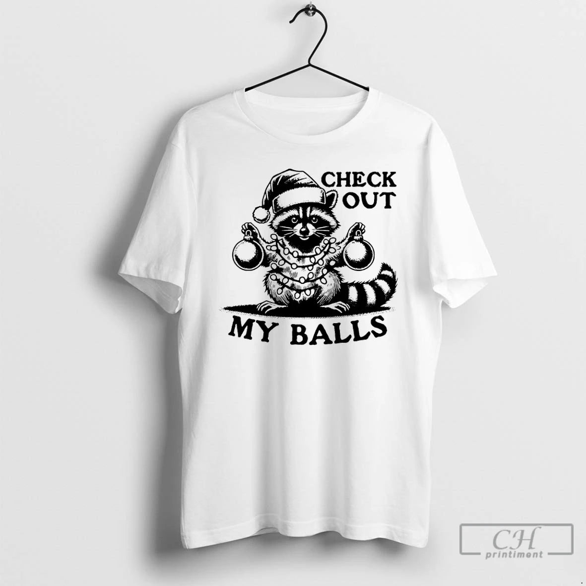 Classic Opossum Santa Check Out My Balls Christmas T-Shirts, Hoodie, Sweatshirt | PureTeeCo.com