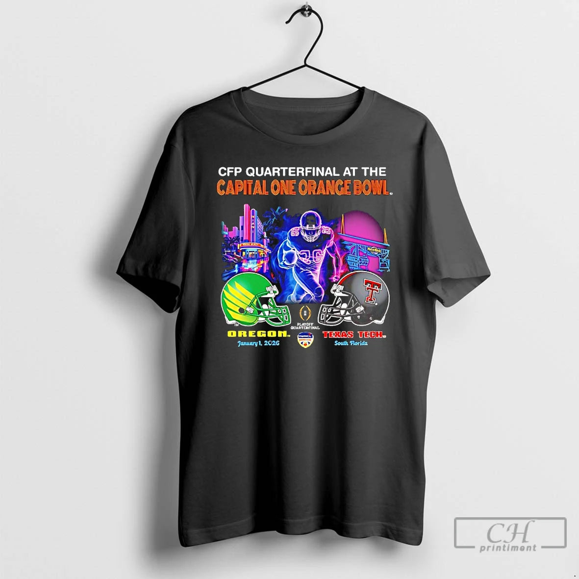 Classic Oregon Vs Texas Tech Cfp Quarterfinal At The Capital One Orange Bowl 2026 Retro T-Shirts, Hoodie, Sweatshirt