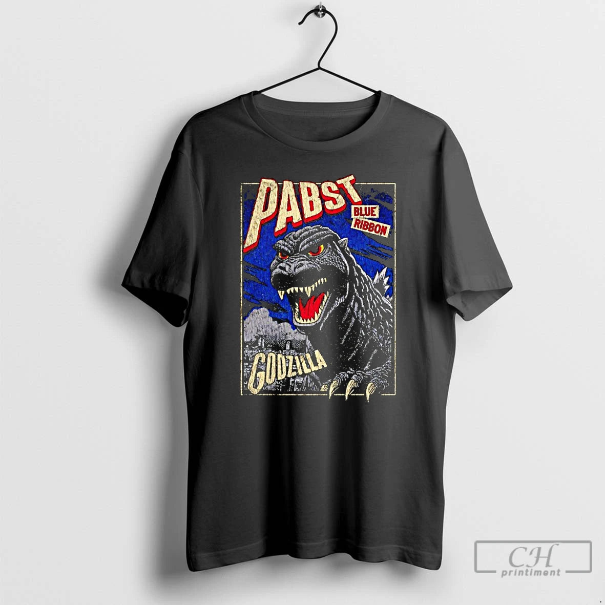 Classic Pabst Blue Ribbon Godzilla Clawed Ribbon Vintage T-Shirts, Hoodie, Sweatshirt | PureTeeCo.com