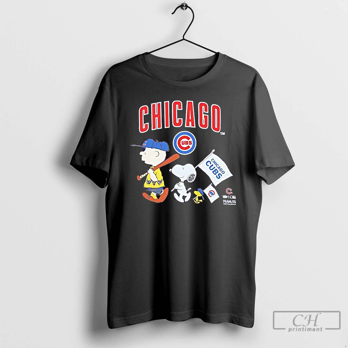 Classic Peanuts Chracters Flag With Chicago Cubs Royal T-Shirts, Hoodie, Sweatshirt | PureTeeCo.com