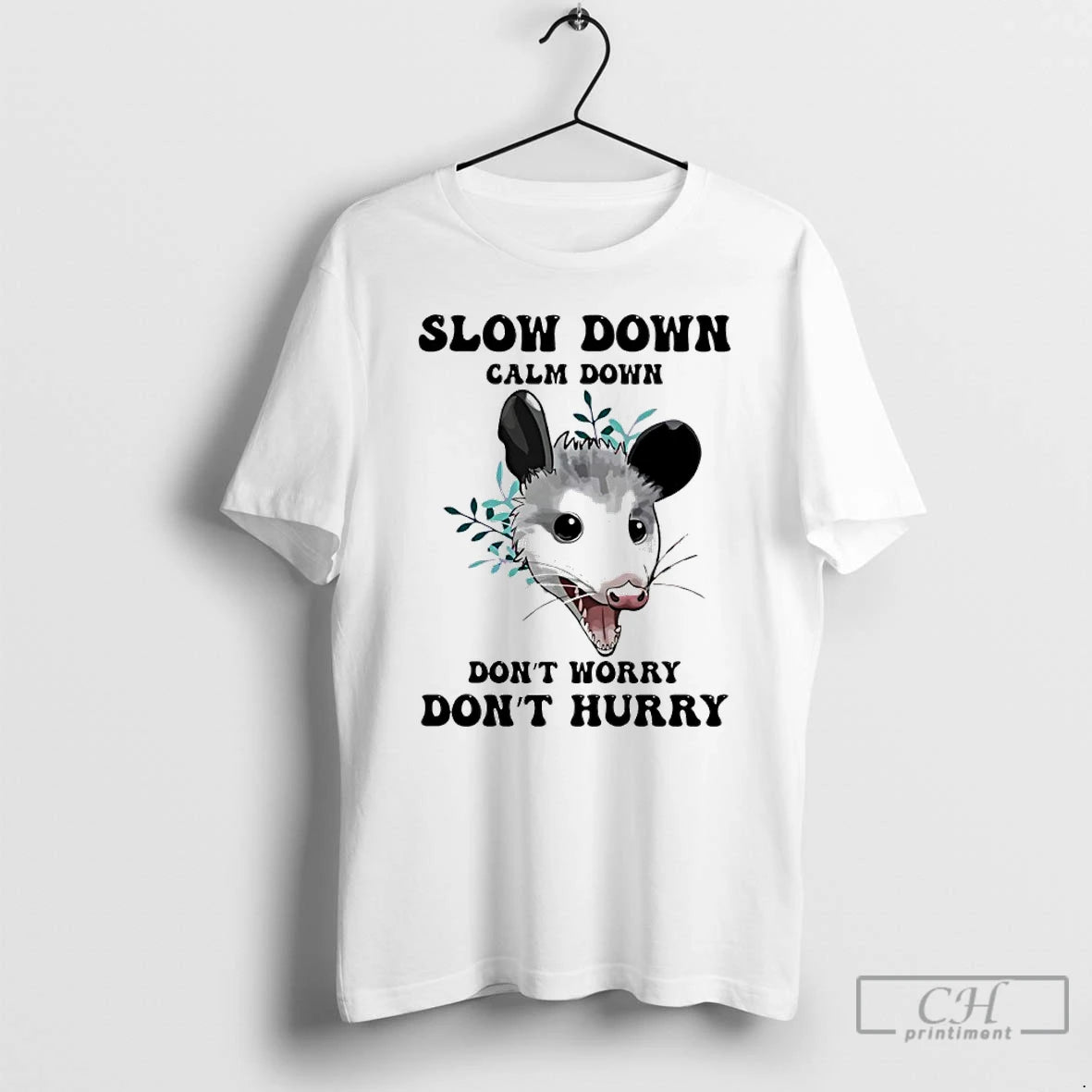 Classic Possum Slow Down Calm Down Dont Worry Dont Hurry T-Shirts, Hoodie, Sweatshirt | PureTeeCo.com