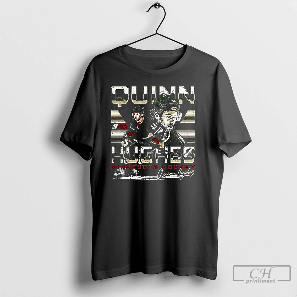Classic Quinn Hughes Minnesota Wild Nhl Number 43 Dual Signature T-Shirts, Hoodie, Sweatshirt | PureTeeCo.com