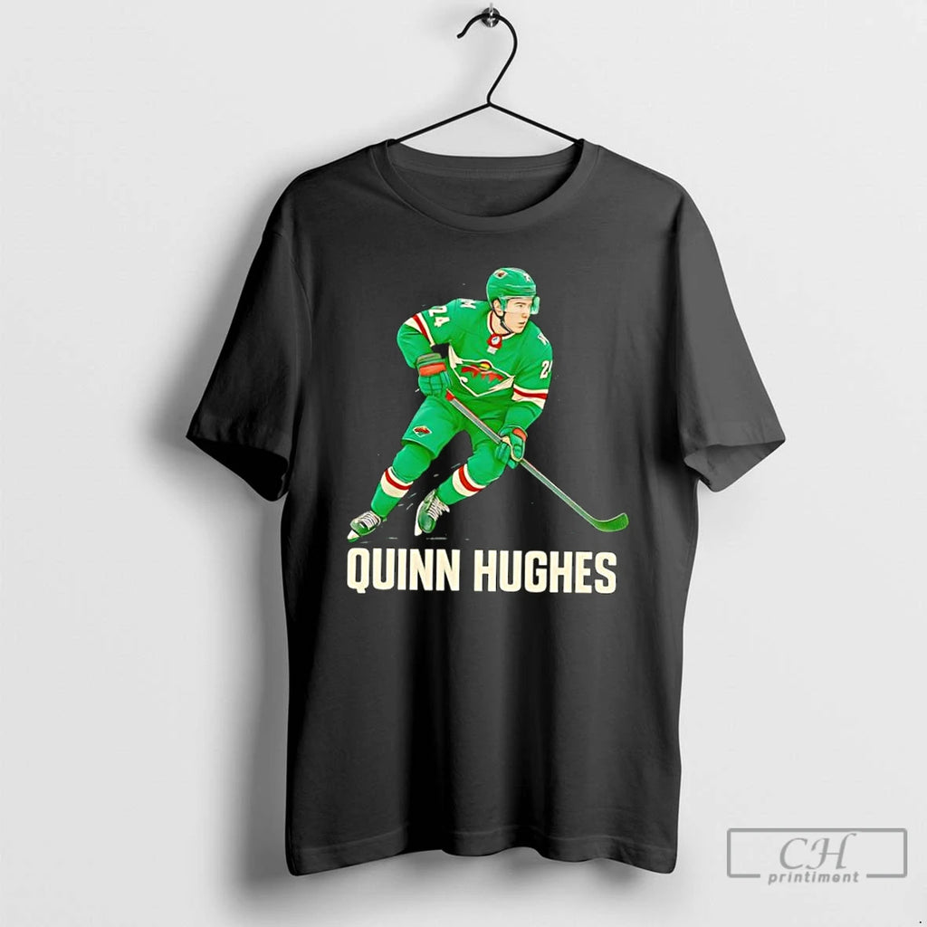 Classic Quinn Hughes Minnesota Wild T-Shirts, Hoodie, Sweatshirt | PureTeeCo.com