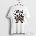 Classic Raccoon Santa Feral And Festive Christmas Light T-Shirts, Hoodie, Sweatshirt | PureTeeCo.com