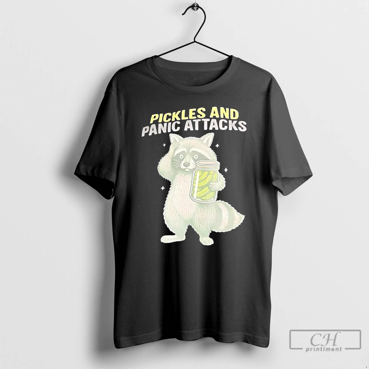 Classic Raccoon Pickles And Panic Attacks T-Shirts, Hoodie, Sweatshirt | PureTeeCo.com