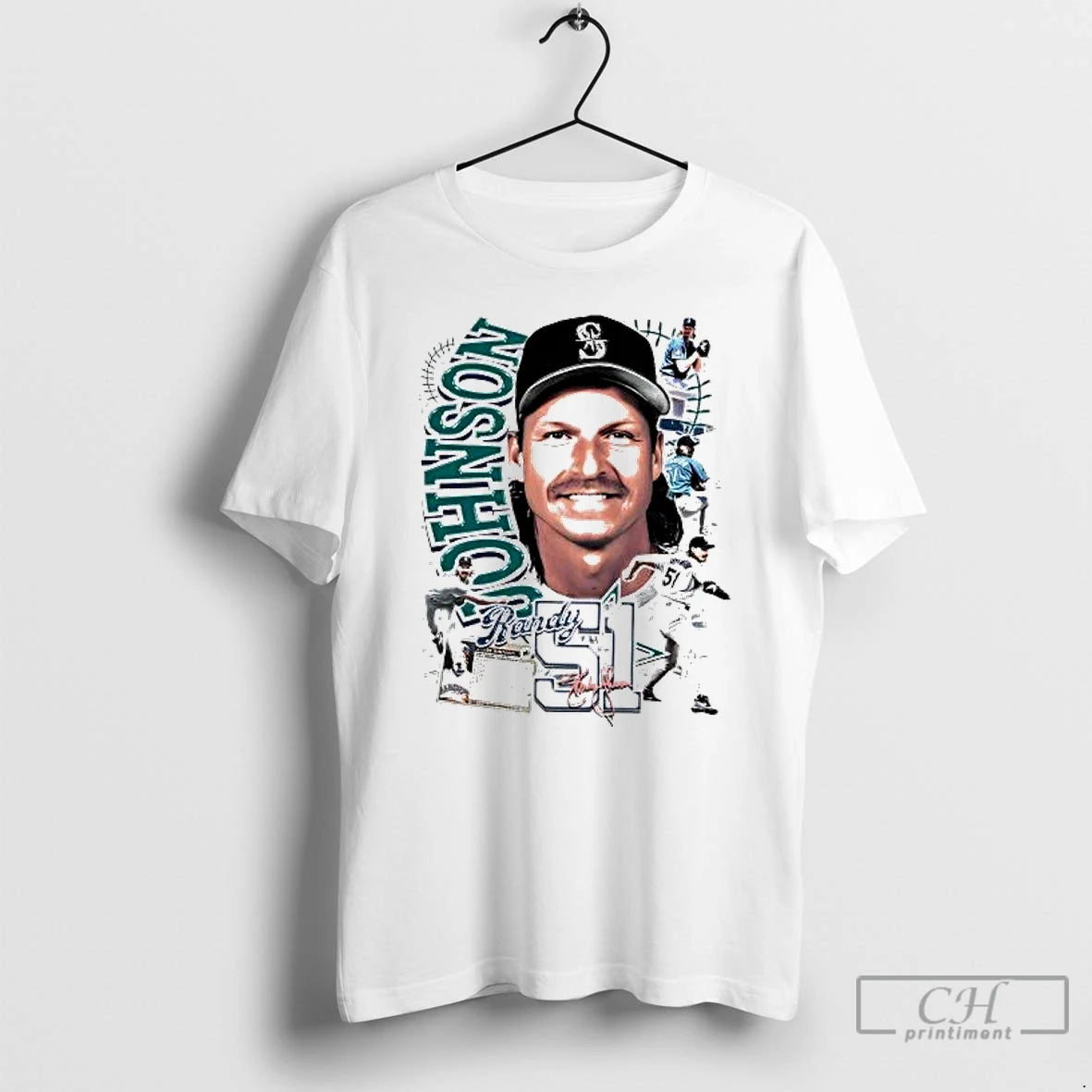 Classic Randy Johnson Picture Collage Seattle Mariners T-Shirts, Hoodie, Sweatshirt | PureTeeCo.com